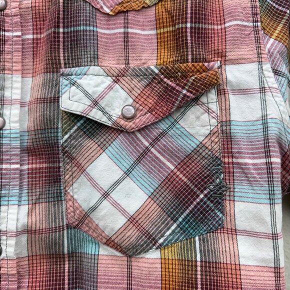 Prana Hartman Plaid Pearl Snap Organic Cotton Shirt M1HART113 Mens size Large - Picture 3 of 8